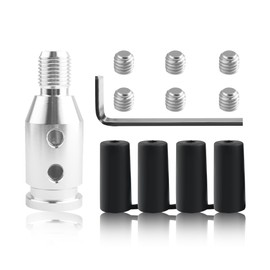 M12x1.25 Universal Gear Shift Knob Adapter With 4-Sizes Plastic Hose for Most Non-Threaded Manual Cover, Convenient Stick Connector (Silver)