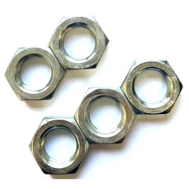 Brighton 1"-8 UNC THIN HEX JAM NUTS - ZINC COATED - STEEL - 5 PIECES