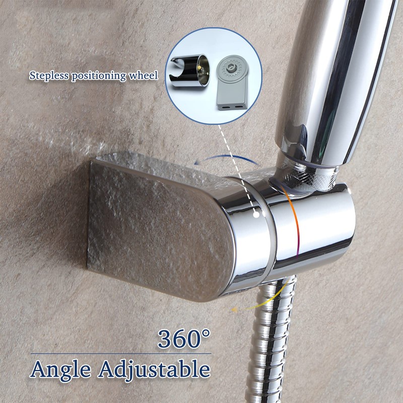 Shower Head Holder, FUYIOCN 360° Adjustable Angle Shower Holders,Shower Head