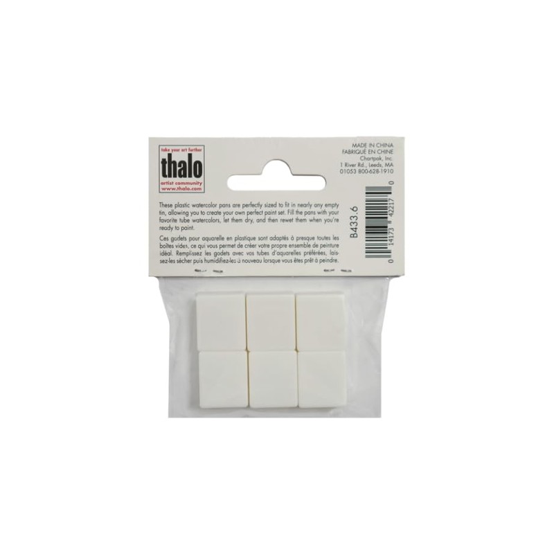 Grumbacher Empty Half, 6/Pack Watercolor Pan, White