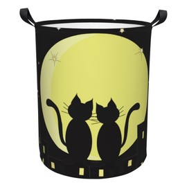 iapodiad Laundry Hamper Enamored Cats Waterproof Collapsible Laundry Basket with Easy Carry Handles Suitable for Laundry Room Bedroom Bathroom Dorm