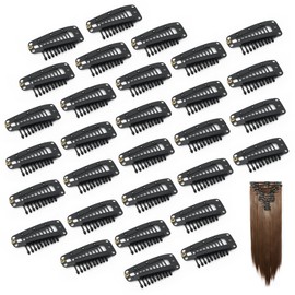 Dreamlover Wig Clips, Hair Extension Clips, Wig Clips to Secure Wig, 10 Teeth, Black, 30 Pieces