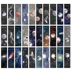 moin moin bookmark bookmark bookmarker planet universe earth moon Neptune Venus Saturn Jupiter Mars aviator whale night sky stars | Can be used as message cards | 30 Pack