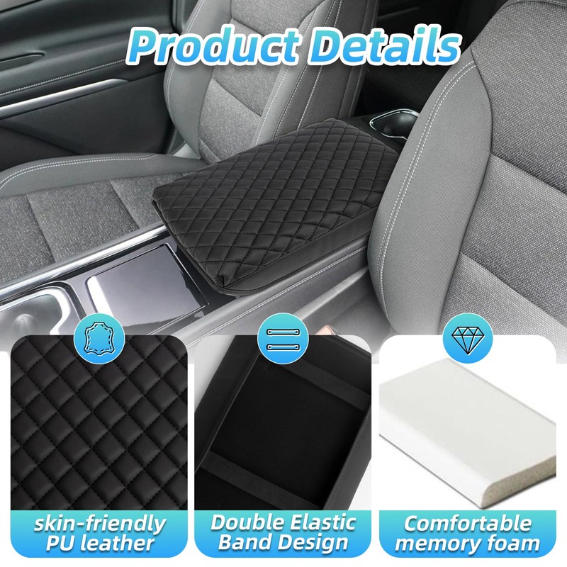 Sinminou Center Console Armrest Cover Compatible with 2024-2025 Chevy Traverse