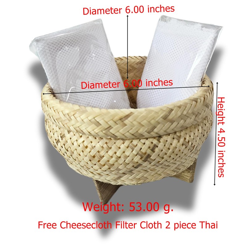 Heavens Tvcz Bamboo Sticky Rice Steamer Basket with Cheesecloth –