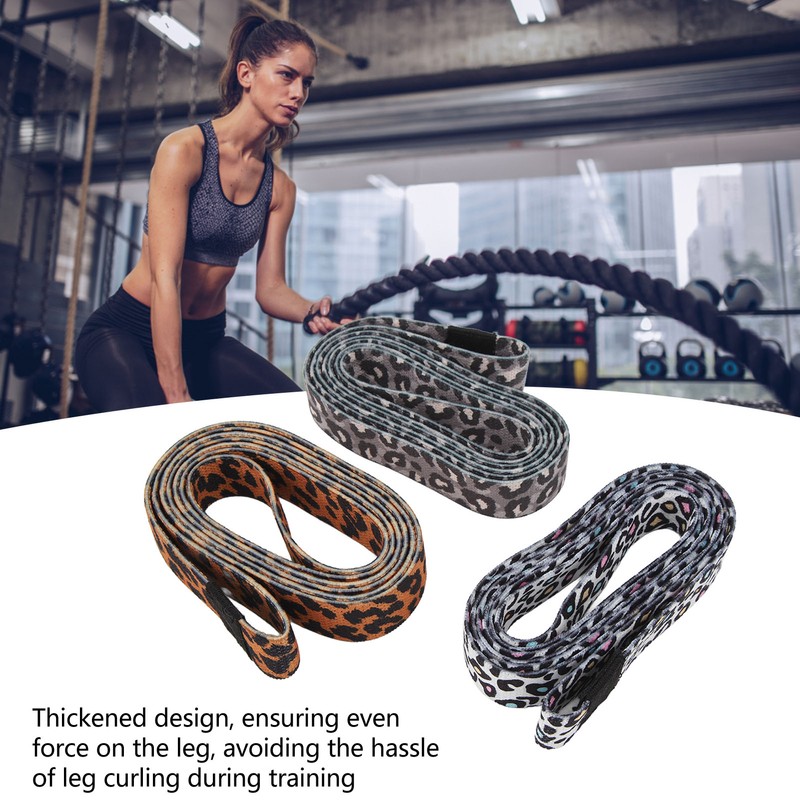 Unisex Leopard Print Pull Up Assistance Bands Long Resistance Bands