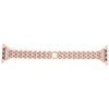 Watch Band Double Rows RhinestonesStudded Replacement Metal Strap for IOS
