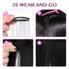IDN BEAUTY Hair Tinsel Clip in, 12pcs Silver Sparkling Tinsel