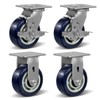 CWfutureparts 5"X2" Heavy Duty Industrial Casters,Polyurethane on Polypropylene Core Caster