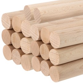 SINJEUN 20 Pieces 1 x 12 Inch Wooden Dowel Rods, Natural Unfinished Wooden Dowel Sticks, Wooden Dowel Rods for Craft, Macrame and DIY Project