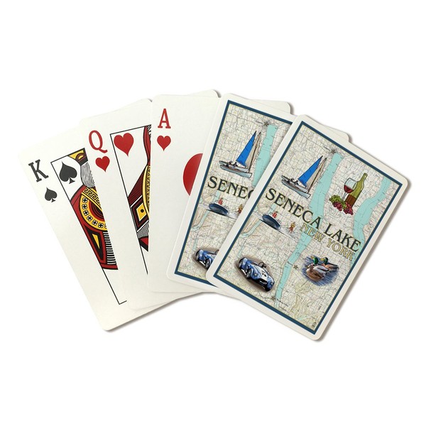 Seneca Lake, New York, Nautical Chart (Playing Card Deck, 52 Card Poker Size with Jokers)