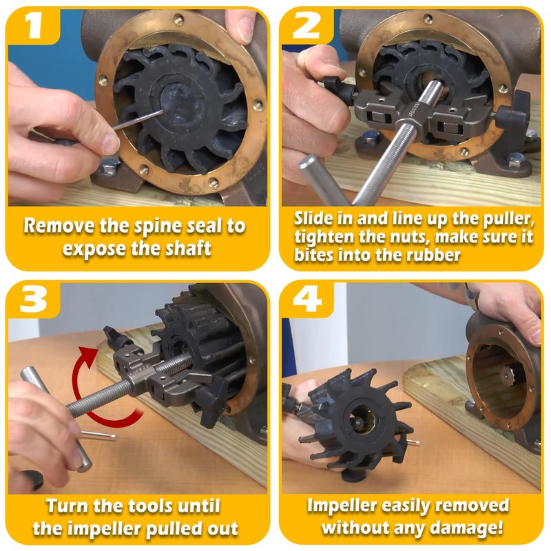 Bzumperyz 660040-1 Impeller Puller Tool for 2-1/4" to 2-9/16" Marine