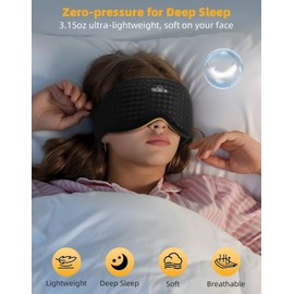 ZRUHIG 3D Contoured Sleep Mask with Bluetooth Headphones, Adjustable Blackout Sleeping Mask, Easy Installation Sleeping Headphones with Ultra-Thin Stereo Speakers for Men, Women-Black