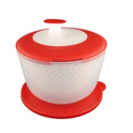 TUPPERWARE Salatschleuder Salat-Karussell 3,8L Rot-Weiß D226 Salatkarussell