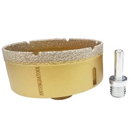 Antengdatool 4-3/8 Inch Dry/Wet Diamond Hole Saw for Angle Grinder - 110mm Porcelain/Tile Core Drill Bits for Ceramic Marble Brick Granite Stones Attach Round Shank Adapter