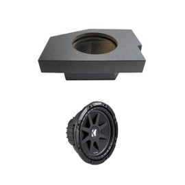 Compatible with 2002-2015 Dodge Ram Quad/Crew Truck Kicker Comp C10 Single 10" Rhino Coated Sub Box Enclosure - Final 4 Ohm Bundle