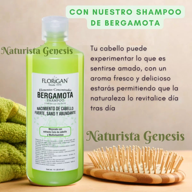 Florigan Shampoo Bergamota Florigan 1lt Crecimiento De Cabello Pack 2