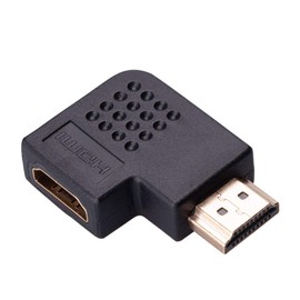 90° Degree HDMI Adapter, HDMI Female to HDMI Male Right Angled Connector Compatible with Computer, Desktop, Laptop, PC, Monitor, TV, PS Console, HDTV