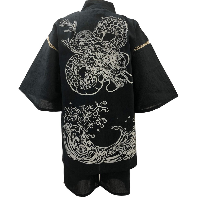 Edo-Ten Men’s Jinbei Shijira Weave Cool Summer 100% Cotton Printed