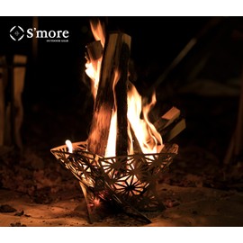 S'more Portable Assembled Camping Fire Pit,Outdoor Wood Burning Fire Pit,Small Bonfire Pit Steel Firepit Bowl for Patio Backyard Garden Fireplace for Outdoor Heating,Beach Parties,Picnic-M Size
