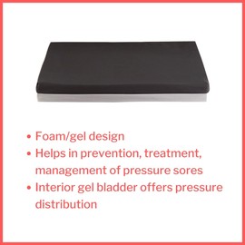 McKesson Seat Cushion for Wheelchairs and Office Chair, Foam / Gel, 18 in x 16 in x 3 in, 4 Count