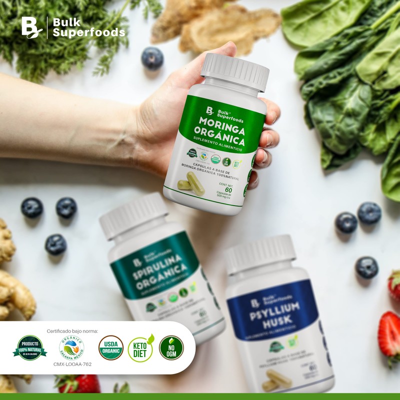 BULK SUPERFOODS | Moringa Pura Organica 100% Natural | 60