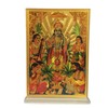 Golden Shri Narayan Pooja Hindu Religious Photo Frame With Stand