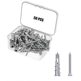 50 PCS Heavy-Duty Self Drilling Drywall Anchors with Screws Kit, No Drill Or Holes in Wall Drywall Anchors