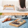 2 Pack Bamboo Bed Tray Table, Breakfast Tray w/Removable Bamboo