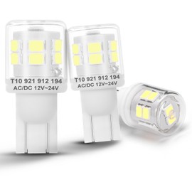 Heifymi T10 T5 921 912 168 194 RV Interior Light Bulbs 2W 6000K Daylight White AC/DC 12V-24V Replacement for Camper Trailer Motorhome Marine Boat Dome Lights Outdoor Landscape Path Lighting, 3 Pack