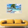 Rajahubri Beach Seascape Window Wall Sticker Palm Tree and Hammock