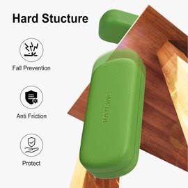 RayLove Glasses Case Hard Shell Eyeglass Case with Cleaning Cloth, PU Leather Protective Eye Glass Cases Fits Most Sunglasses Glasses (Green)