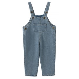 JWWN Little Boys Girls Long Denim Bib Overalls Kids Soft Cotton Rugged Relaxed Fit Jumpsuits Pants (Blue,5Years)