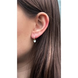 Maison Sophie ® Earrings 925 Silver Hoop Earrings Gold with (Colourful) Pendant or Hanging Waterproof Jewellery Women Multiple Gold-Plated with 18 Carat for Long Durability Recycled Silver Elegant