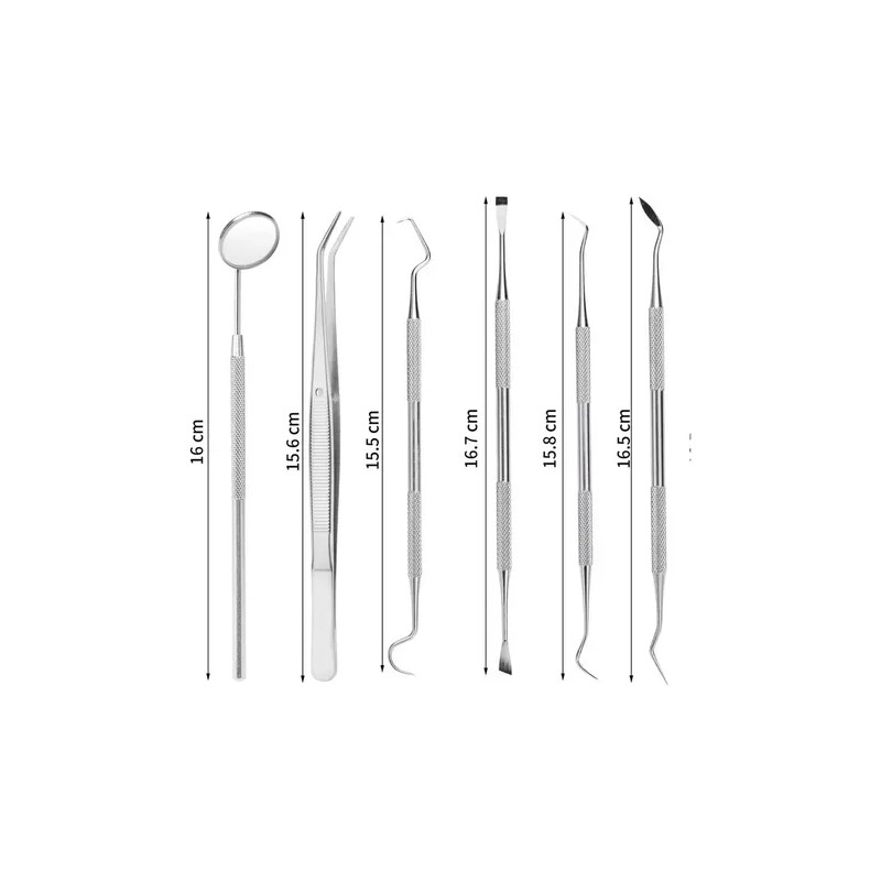 Herramienta Limpieza Dental Acero Quita Sarro 9 Piezas Kit
