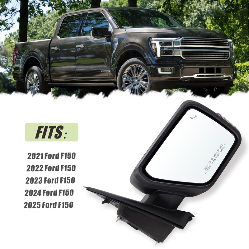 Right Passenger Side Door Mirror Compatible With 2021-2025 Ford F150