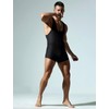 ABAFIP Men's Athletic Bodysuit Sleeveless Singlet Leotard Deep U Neck