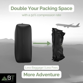 BeyondTrails 3 Pack Vacuum Compression Packing Cubes for Clothes | Travel Bag | Vacuum Storage Bags | Suitcase Travel Accessories Packing Organiser | Plane Essentials | Luggage Gear