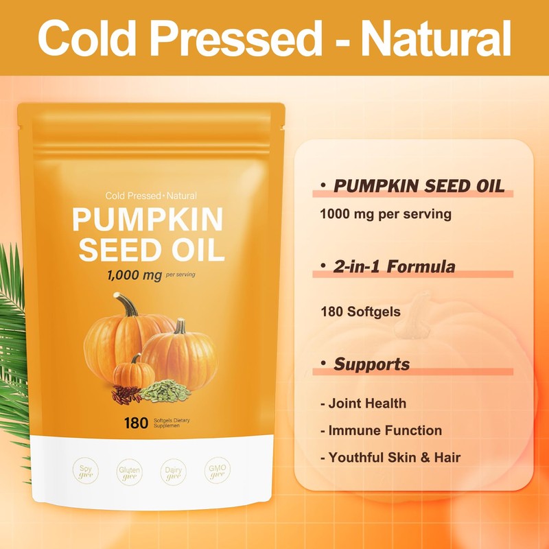 J-PRQ Pumpkin Seed Oil with Saw Palmetto- 3000mg - 180