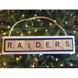 Blue RAIDERS Middle Tennessee State University Christmas Ornament Letters Tiles