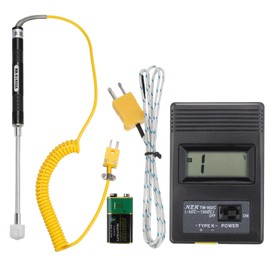 sourcing map Digital Thermocouple Thermometer K Type Temperature Meter (-50 to 1300 °C), with Surface Thermocouple Probe NR-81532A