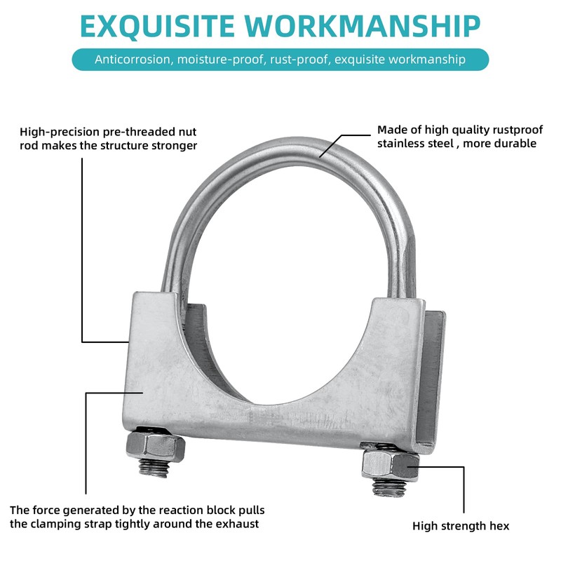 4.5 inch Heavy Duty U-Bolt Exhaust Clamp for 4.5" OD