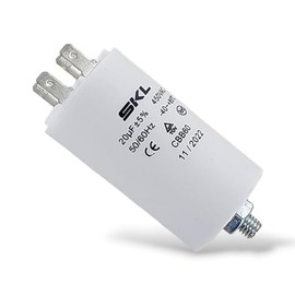 DEKAROX Universal Capacitor 20µF 450V Diameter 40 x 70 mm with 6.3 mm AMP Fastening Screw M8 CBB60 Engine Start and Run Capacitor for Electric Household Appliances