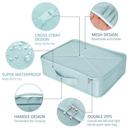 Packing Cubes 8 Sets Travel Luggage Organizers Include Waterproof Shoe Storage Bag Convenient Packing Pouches for Traveller (Blue grey)