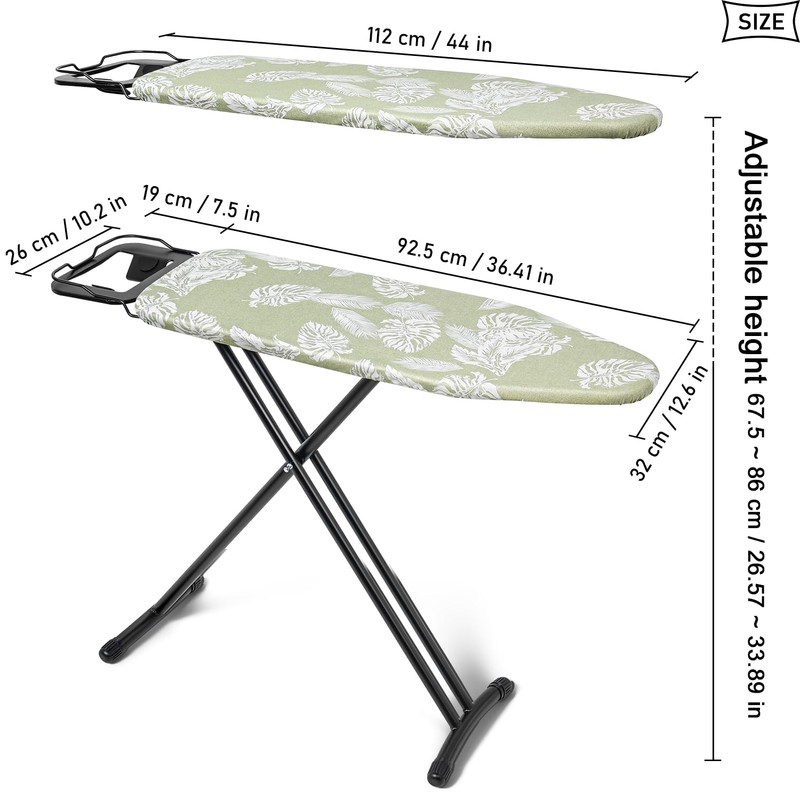 Duwee 12"x36" Ironing Board with Heat Resistant Cover and Thicken
