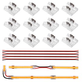 TUNICHX FCOB COB FCOB COB 8mm Connector Kit 12pcs 4-in-1 Transparent Connector 4pcs 15cm Long 20AWG Extension Wires for Non-Wired Gapless Solderless