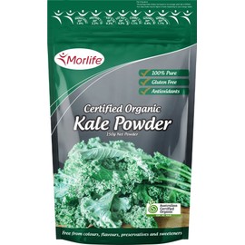 Morlife Kale Powder Certified Organic 150g - Gluten Free - Vibrant colour and excellent taste - Free from artificial colours, flavours, preservatives and sweeteners
