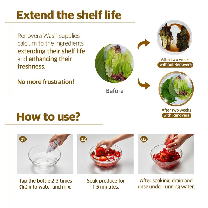 Renovera Fruit & Vegetable Wash - Gentle & Effective Produce