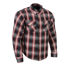 Milwaukee Leather MPM1653 Men's Plaid Flannel Biker Shirt with CE Approved Armor - Reinforced w/Aramid Fibers - 5X-Large Multi