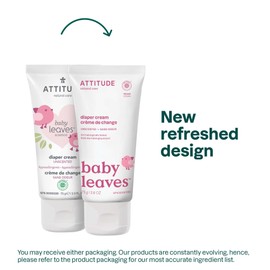 ATTITUDE Baby Diaper Cream, EWG Verified & Zinc Oxide Formula, Unscented & Hypoallergenic, Dermatologist-Tested, Vegan, 75g